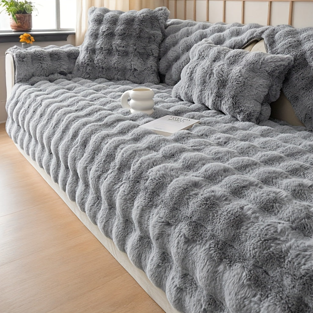 Rabbit-Style Plush Sofa Protector – Modular Sizes