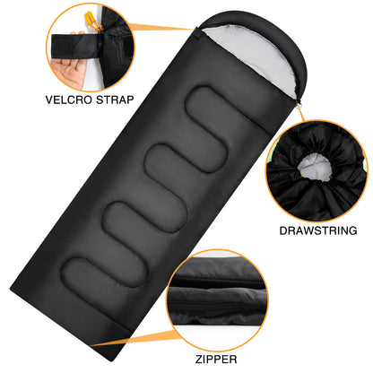 1pc Sleeping Bags For Single Adults, 4 Season Envelope Lightweight Compact Ultralight Backpacking With Portable Carry Bag For Summer, Camping, Hiking & Travel, Indoor & Outdoor Use