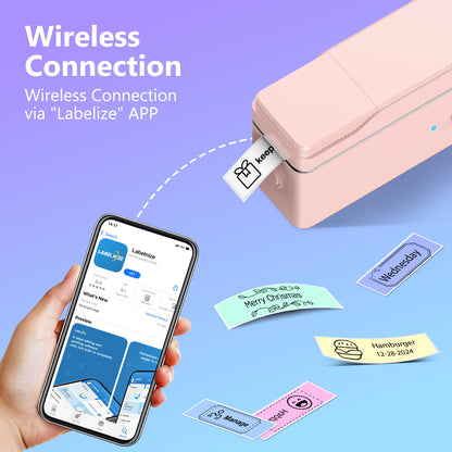 Mini Label Maker with Tape, P31S Portable Thermal Printer, Sticker Making Label Maker with Multiple Templates, Wireless Connectivity&Durable, For Organizing Storage Devices, Office, Home