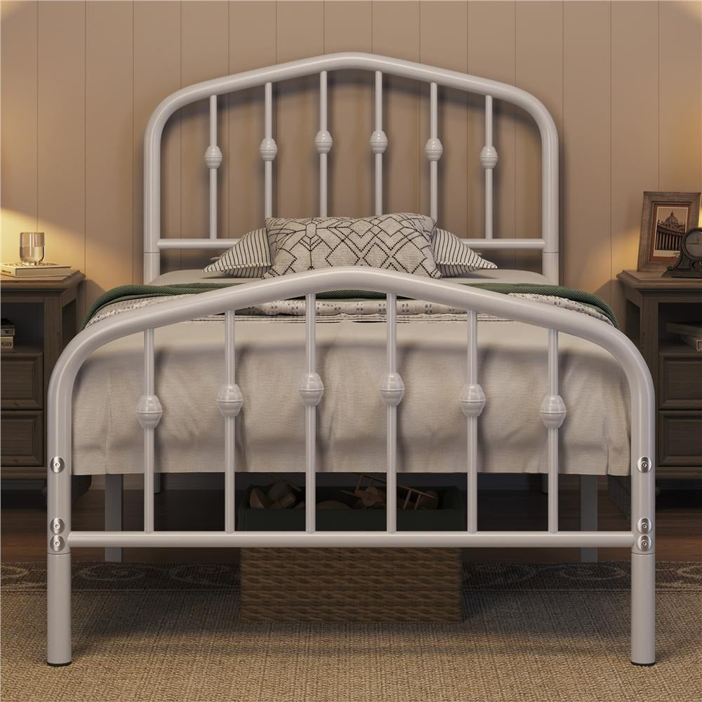 arched metal platform bed frame - colour or design option 7