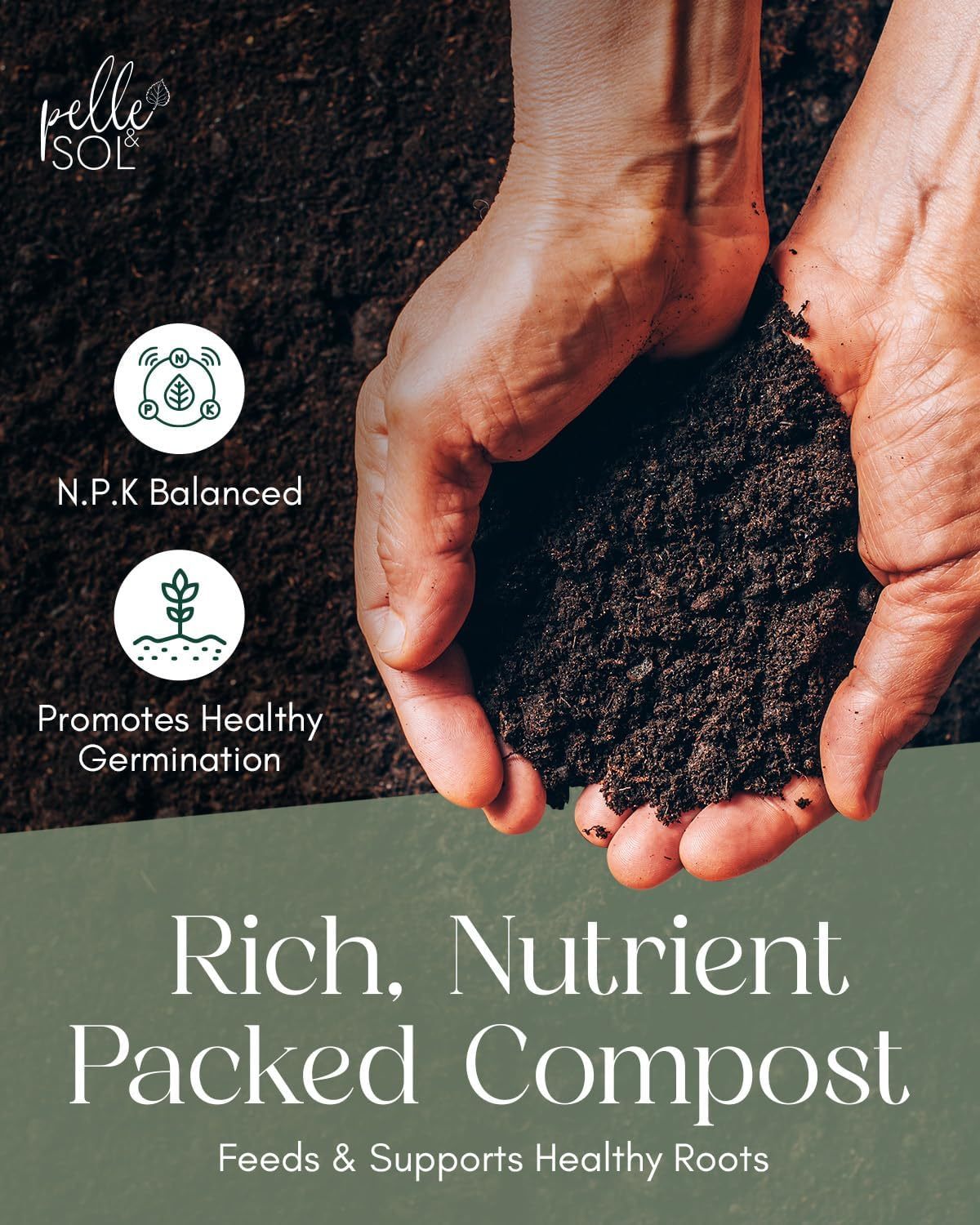 Pelle & Sol 10/20/40/50/60 Ltr Multi Purpose Compost - Compost for Outdoor Plants & Soil for Plants Indoors - Potting Soil for Pots Plants Outdoor - All Purpose Nutrient Rich Fertiliser, Houseplant Potting Mix