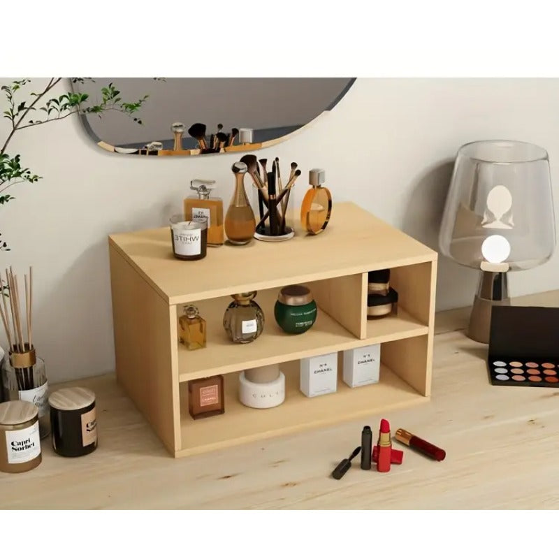 2Tier Printer Stand with Storage Functionality Desktop Printer Table for Office Use, Home Cosmetics Storage Rack, A4 Paper Storage Rack Featuring Three Open Compartments, Suitable for Home Office
