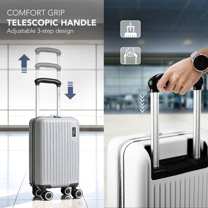LUGG - Vacay 40cm Suitcase - 40x30x20cm without wheels - Ryanair Compatible - Underseat Size - Hard Shell ABS with Smooth 360° Wheels & Removable Wheels