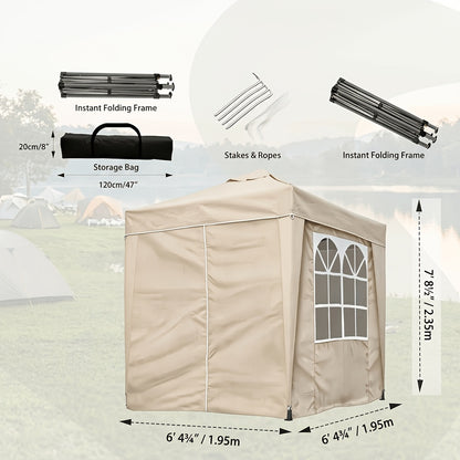 2x2m/3x3m Folding Garden Carport with Sidewalls, Heavy Duty Outdoor Canopy Tent with 3 Height Settings, UV50 for Car, Truck, Boat, Bike, Temporary And Removable(Grey, Green, Blue, Beige)