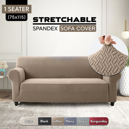 1pc Stretchable Spandex Elastic Sofa Cover – 1, 2, 3 Seater Polyester Spandex Furniture Protector, Anti-Slip Grip & Pet-Friendly, Machine Washable, Perfect for Living Room & Home Decoration