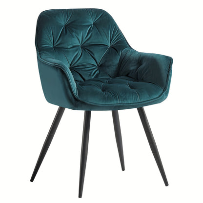 Contemporary Upholstered Velvet Dining Chairs Featuring Armrests, Suitable for Kitchens, Leisure Lounges, Living Rooms, Bedrooms, And Reception Areas