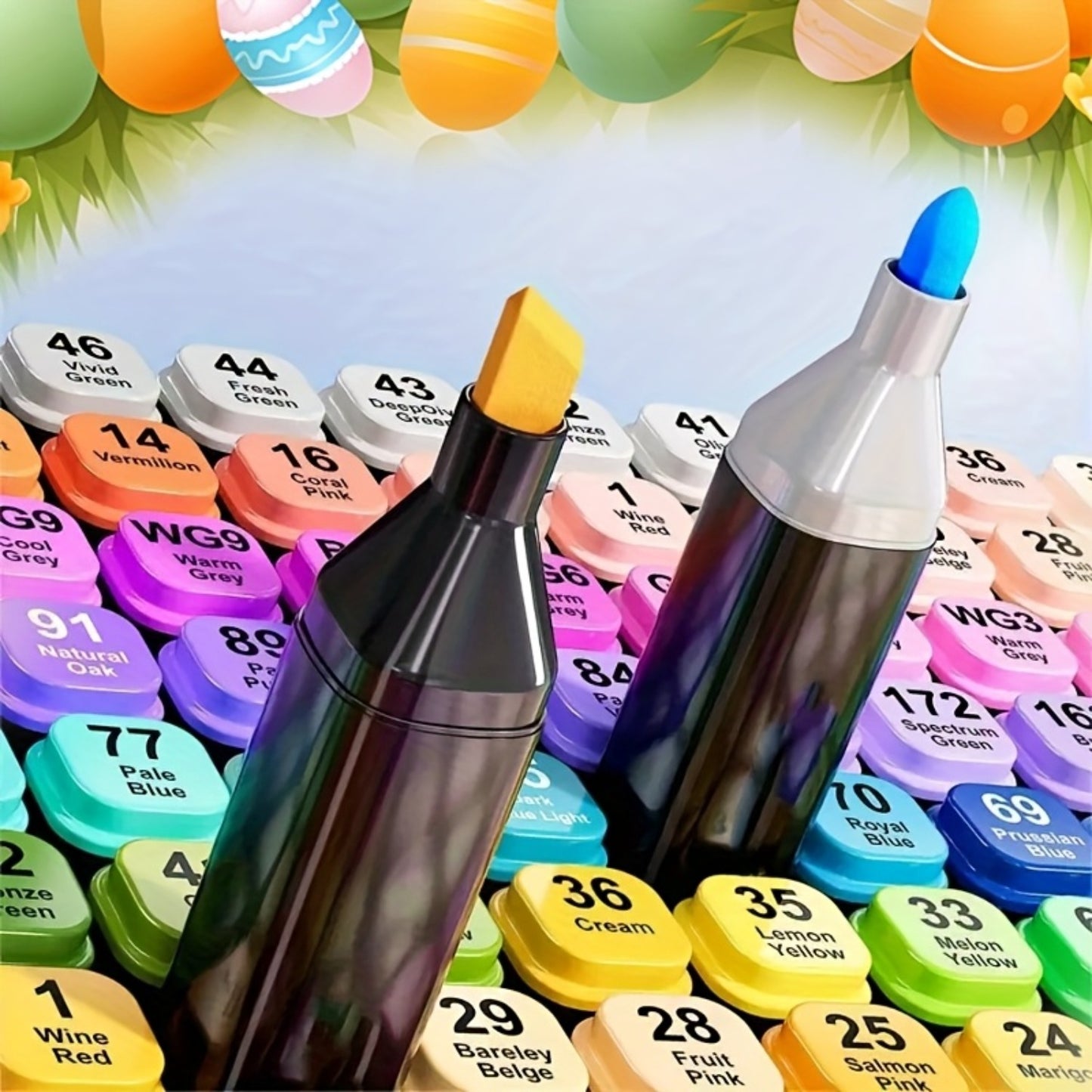 Double-Ended Art Markers Set 170 or 206 Colours with Storage Base Smooth Blending for Sketching Illustration Comics Painting Design