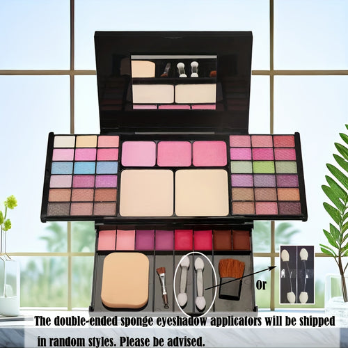All-in-one Multifunctional Makeup Kit, Featuring 49-shade Eyeshadow Palette, Waterproof Nude Lipstick, Blush, and Setting Powder. The Complete Makeup Set Includes 36 Eyeshadow Shades + 3 Blush Shades + 2 Powder Shades + 8 Lip Gloss Shades