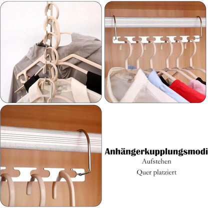 Space Saver Hanger 6-Pack - Silver Metal Magic Closet Organizer Hook, Holds 6 Garments, Up to 50kg, for Efficient Wardrobe Storage