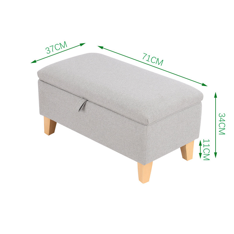 Linen Padded Storage Stool Ottoman Storage Box Footstool Living Room Bedroom Hallway Shoe Stool Footrest