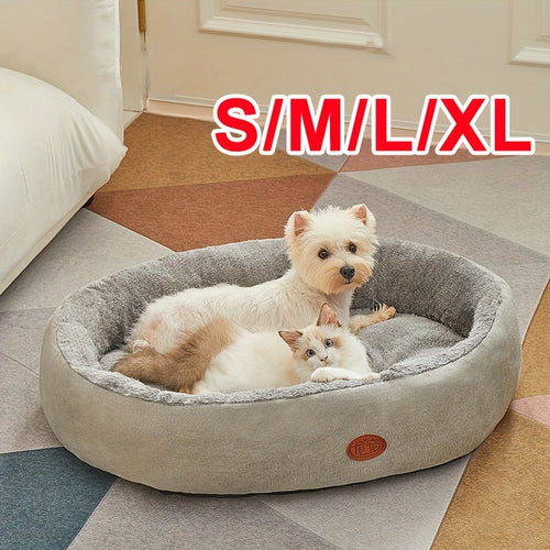Luxury Soft Washable Pet Bed - Plush Warm Dog & Cat Cushion with Rounded Edges, Cozy Modern Bed for Small to Large Pets, Durable Easy-Clean Fabric, S/M/L/XL Sizes, Indoor/Outdoor Use, No Assembly Required, Ideal for Puppies & Kittens, Puppy Bed