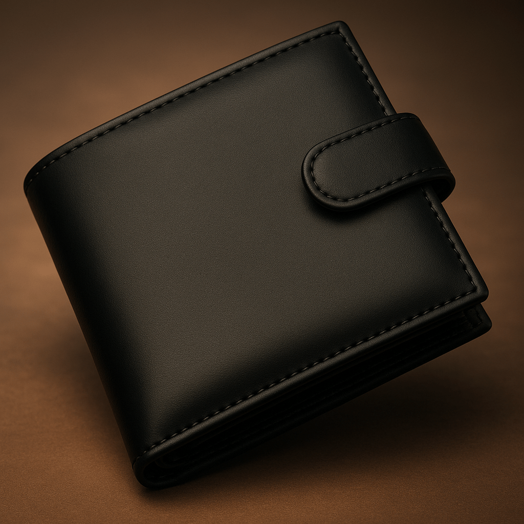 Mens Genuine Leather Wallet Black RFID Blocking Soft Tri Fold Card Slots Id Window and Coin Pocket