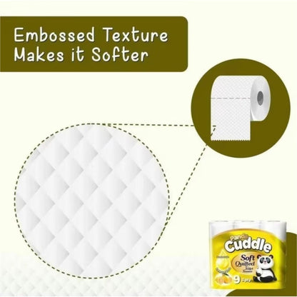 Panda Cuddle 3 Ply Soft Quilted 90 Lemon Scented Toilet Rolls 45 x 2 Original Toilet Roll Bulk Buy