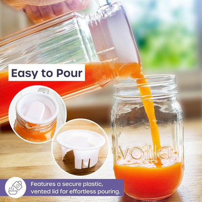 Fridge Jug Glass Water Jug with Lid - Clear Water Pitcher with Ribbed Glass Design & Handle for Fridge Shelf & Everyday - Juices, Pimms & Picnics