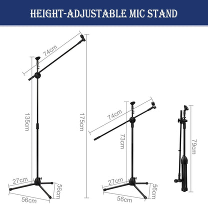 Ground Support Stand, Adjustable Microphone Stand, Floor-standing Microphone Stand, Microphone Tripod Stand