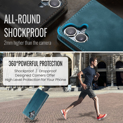Upgraded Faux Leather Flip Cover Wallet Case For iPhone 16 Plus 16 Pro Max with Card Holder, Magnetic Closure, and Stand Function Phone Case