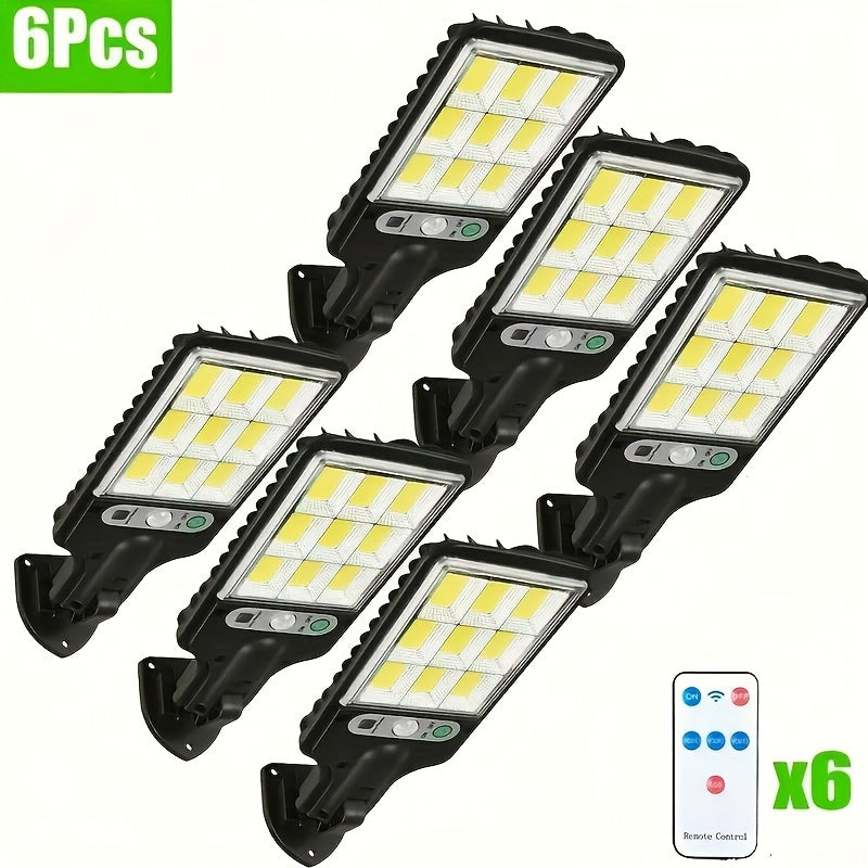 LECLSTAR Solar Street Lights, 1/2/4/6-Pack Solar Motion Sensor Lights, Solar Motion Sensor Wall Lights, 108 COB LEDs, IP65, 3 Lighting Modes, Rechargeable Lithium Battery, for Outdoor Garden, Garage, Yard, Backyard, Patio, Porch