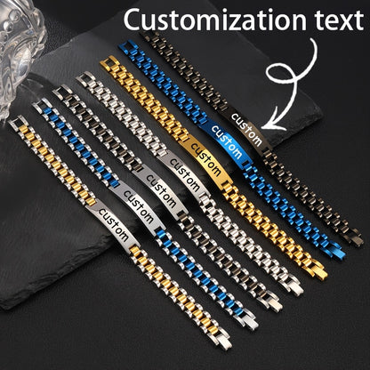 1pc Stylish Stainless Steel Bracelets Allowing Personalized Engravings - High - Quality Stainless Steel, Chic & Versatile Styles, Ideal for Father'S Day Gifting, Memorable Presents & Daily Accessorizing to Add Personality