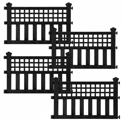 Taylor & Brown Pack of 4 Plastic Fence Panels Garden Path Lawn Edging Flower Plant Border Landscape Decorative Versatile Panels, 4 Panels, Total Length 240cm