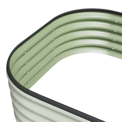 Galvanized Planter Garden Boxes Outdoor, Oval Large Metal Galvanized Raised Garden Bed for Vegetables, 2 Sizes 2 Colours Available