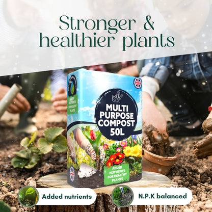 Pelle & Sol 10/20/40/50/60Ltr Multi Purpose Compost - Compost for Outdoor Plants & Soil for Plants Indoors - Potting Soil for Pots Plants Outdoor - All Purpose Nutrient Rich Fertiliser, Houseplant Potting Mix