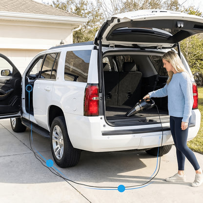 ThisWorx -like Portable Handheld Car Vacuum Cleaner with 4.88meter Cord (Car Plug Plug-In), 4.2KPa Suction, Crevice & Attachments - Mini Vacuum for, RV, Boats,, Travel - Compact Car Accessories Power Vacuum