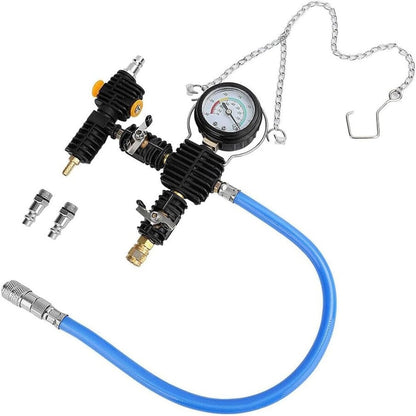 28Pcs Radiator Pressure Tester Kit Universal Cooling System Tester Kit Radiator Tool Kit Car Coolant Fill Tool For Leak Detection Blue, Professional Radiator Tool Kit For Temperature Measurement And Leak Detection