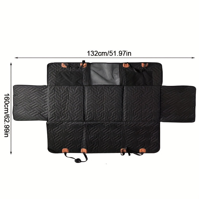 Back Seat Extender Dog Seat Cover for Back Seat, Hard Bottom Car Seat Cover
