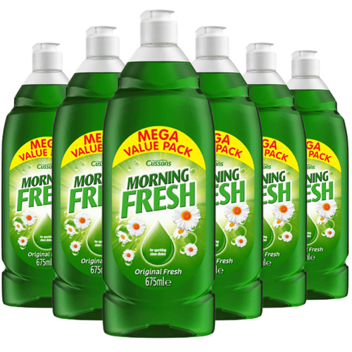 Cussons Morning Fresh Original Washing Up Liquid - Pack of 6 x 675ml - For Sparkling Clean Dishes - Mega Value Pack