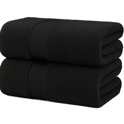 Pack of 2 Cotton Bath Sheets (75×145 cm), Soft, Absorbent & Machine Washable, Ideal for Bathroom, Gym or Daily Use