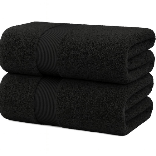 Pack of 2 Cotton Bath Sheets (75×145 cm), Soft, Absorbent & Machine Washable, Ideal for Bathroom, Gym or Daily Use