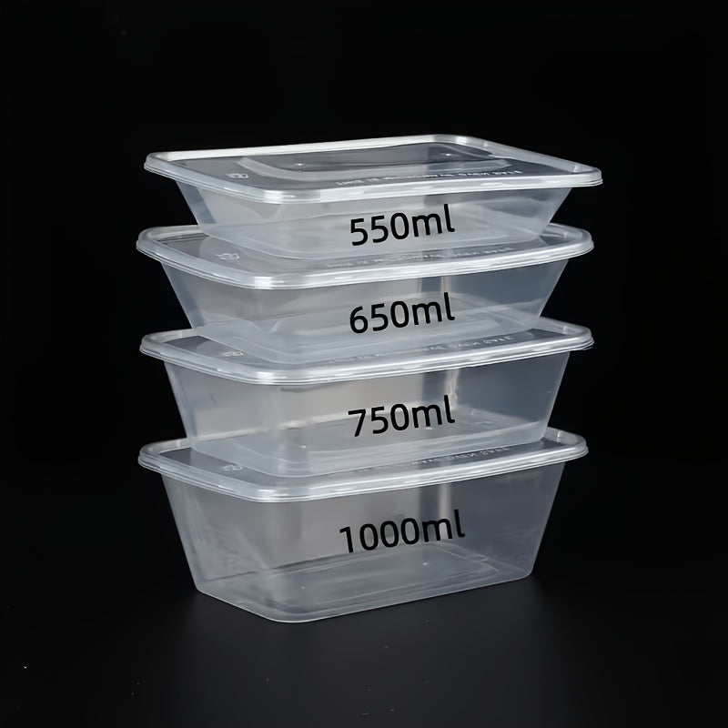 40/60/100pcs 750ml Disposable Food Containers (with Lids) - Food Storage Containers - Microwaveable, Refrigeratable, Dishwasher-safe, Perfect for Salads, Fruits, Vegetables, Lunch Boxes | Sealed Storage | Leak-proof Design | Food Storage Box