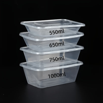 40/60/100pcs 750ml Disposable Food Containers (with Lids) - Food Storage Containers - Microwaveable, Refrigeratable, Dishwasher-safe, Perfect for Salads, Fruits, Vegetables, Lunch Boxes | Sealed Storage | Leak-proof Design | Food Storage Box