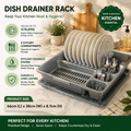 13-Plate Dish Drainer with Anti-Drip Tray - alternate angle 2