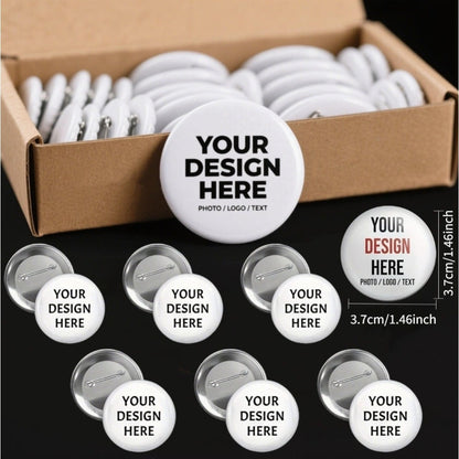 30pcs Custom Metal Pins & Buttons - Personalized Design Your Own Button Badge with Photo/Logo/Text for Promotional Events, Branding, Crafts - Durable Sew-On Badges, Decorative Buttons, Promotional Accessories, Craft Supplies, Customizable Badg