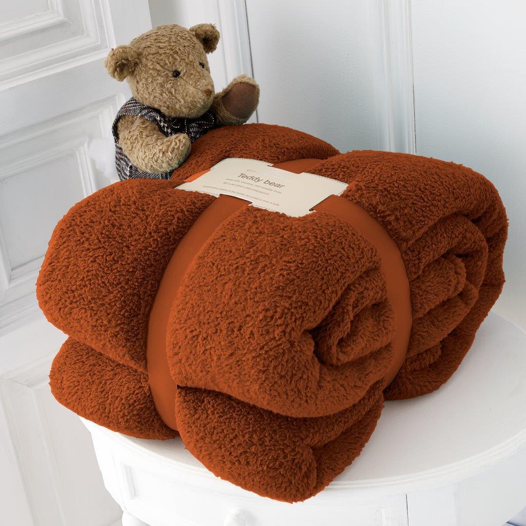 TEXTILE XPERT Teddy Bear Throw Blanket – Super Soft Fluffy Plush Blanket for Couch Bed Sofa Living Room – Warm Lightweight Cozy Decorative Throw for Bedroom Guest Room Office – Stylish Comfort Blanket for All Seasons Home Décor