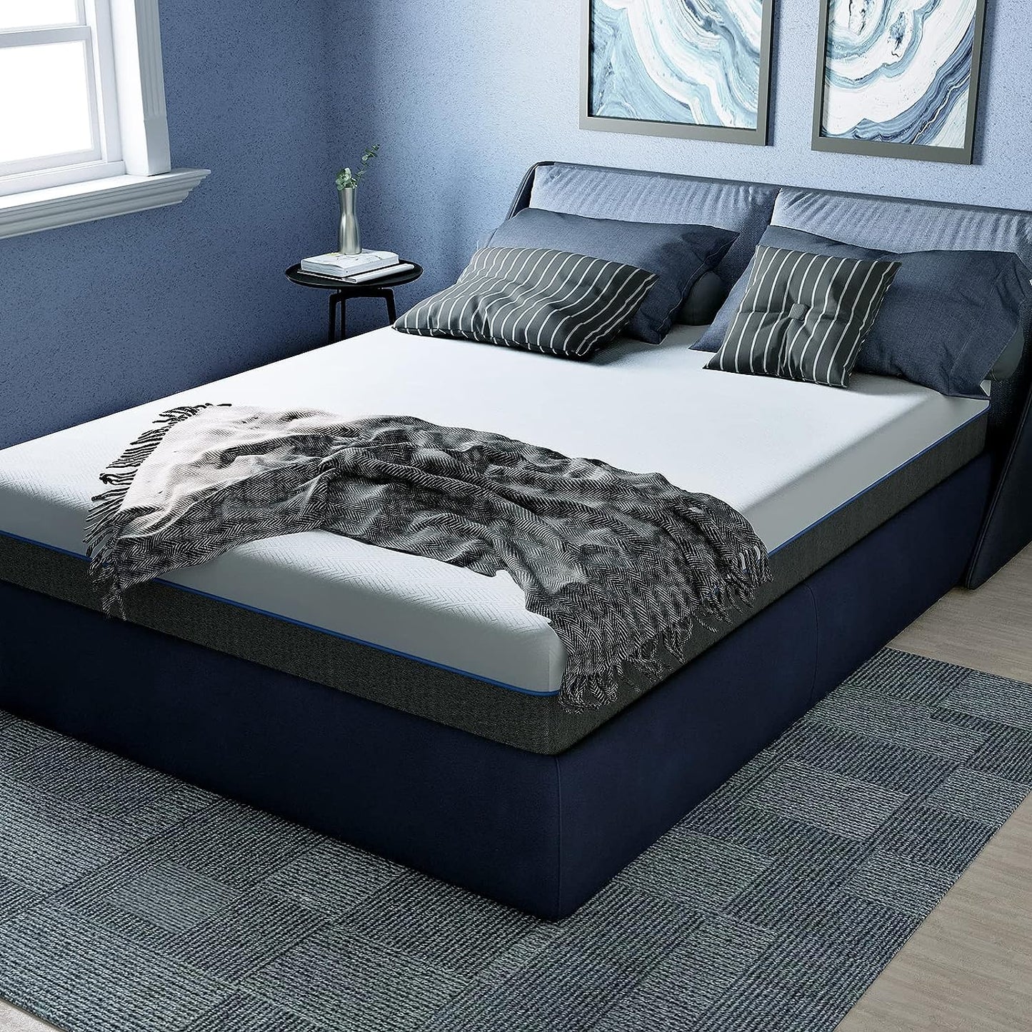Memory Foam Mattress 8 Inch Mattress with Soft Fabric 2-Layer Skin-friendly and Durable