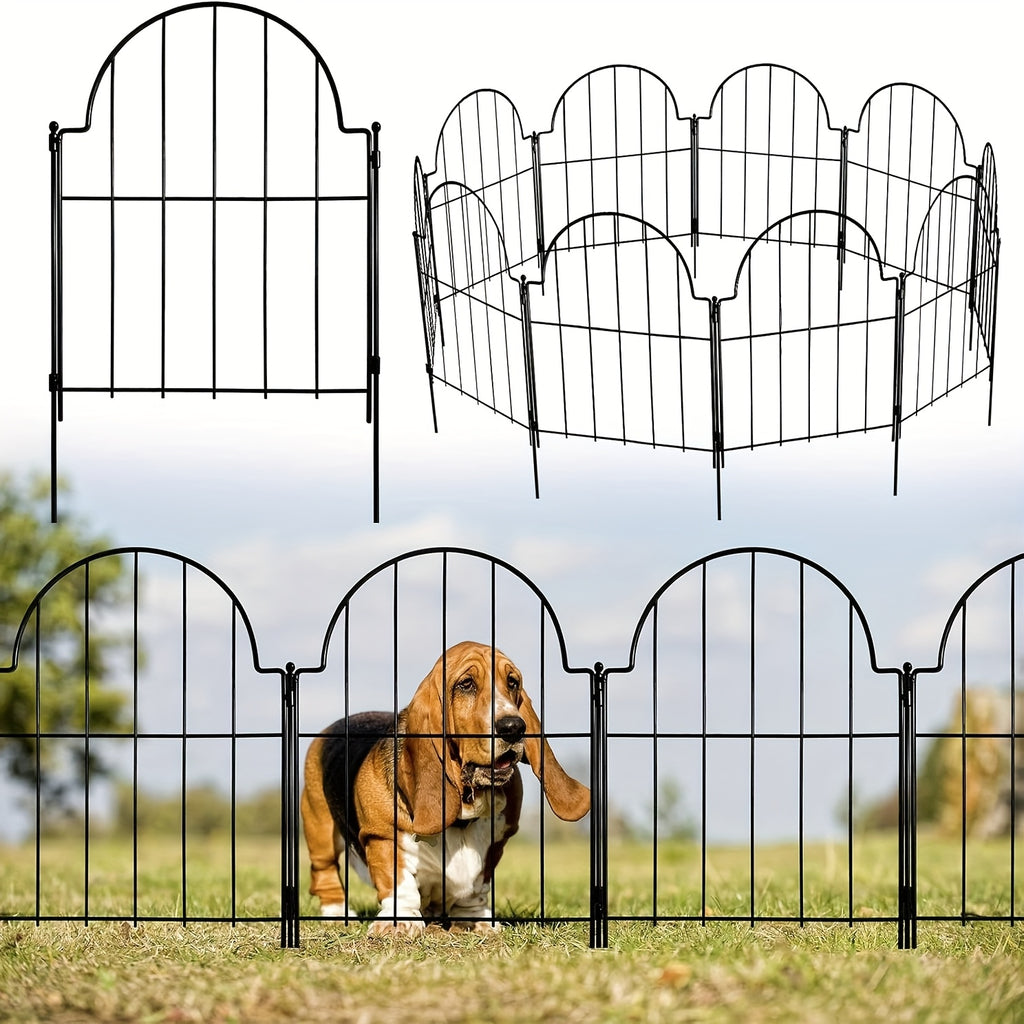 Decorative Garden Fence with Metal, 10pcs Rustproof Metal Fences Animal Barrier - product gallery image 2