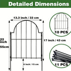 Decorative Garden Fence with Metal, 10pcs Rustproof Metal Fences Animal Barrier - product gallery image 3
