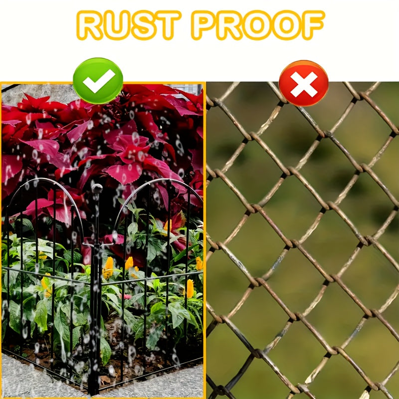 Decorative Garden Fence with Metal, 10pcs Rustproof Metal Fences Animal Barrier - product gallery image 5