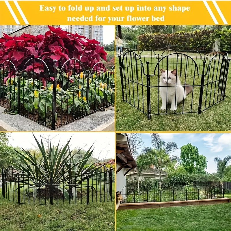 Decorative Garden Fence with Metal, 10pcs Rustproof Metal Fences Animal Barrier - product gallery image 7