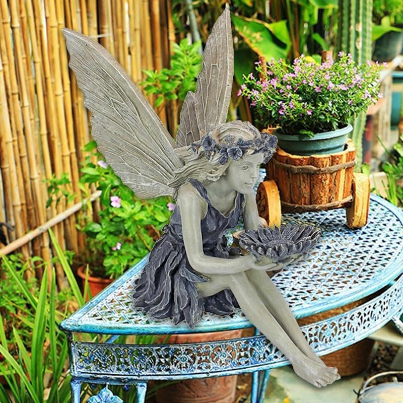 Decorative Ornament with 1, Angel Fairy Garden Statue Resin Handcrafted - product gallery image 5
