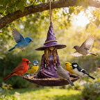 Decorative Ornament with Witch Garden Bird Feeder Hanging Resin - product gallery image 3
