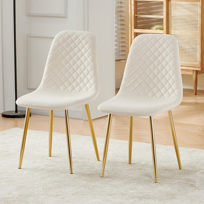 A Set of 2 Or 4 Velvet Dining Chairs with Metal Legs, Fabric Upholstered Seats, Modern Style Dining Chairs, Living Room Side Chairs