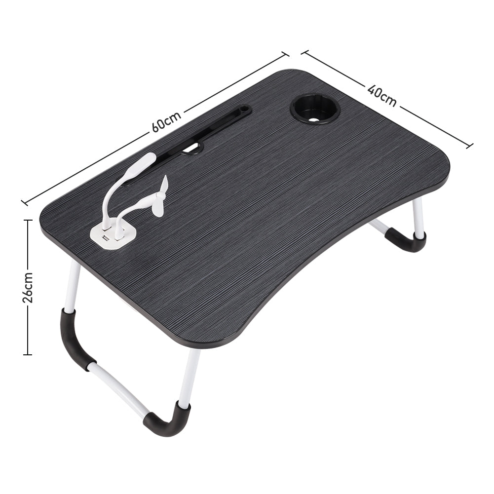 1pc Portable Laptop Desk with Cup Holder & Tablet Slot - Adjustable Bed Tray Table for Work/Eating, Foldable Sofa Desk for Living Room/Bedroom, 23.62×15.75×10.24inch