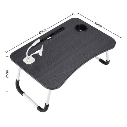 1pc Portable Laptop Desk with Cup Holder & Tablet Slot - Adjustable Bed Tray Table for Work/Eating, Foldable Sofa Desk for Living Room/Bedroom, 23.62×15.75×10.24inch