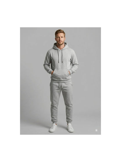 Men'S Outfit Two-Piece Set Featuring a Hooded Long-Sleeve Sweatshirt And Long Pants Solid Colour Knit Fabric Tracksuit, Regular Fit, Perfect Gift for Men, Daily & Outdoor Wear Large Pockets Matching For All Seasons S-XL