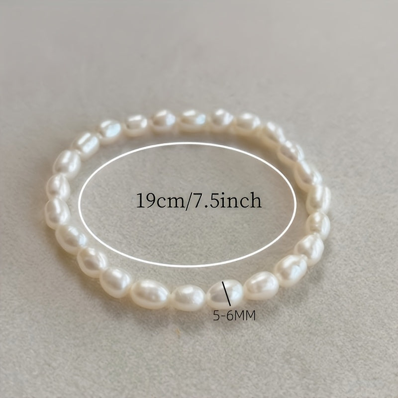 Dainty Freshwater Pearls Bracelet, Year-Round Wear, No Maintenance Required, Luxury Jewelry, November Birthstone Jewelry for Women & Men, Everyday & Special Occasions (Christmas/Graduation/Anniversary)