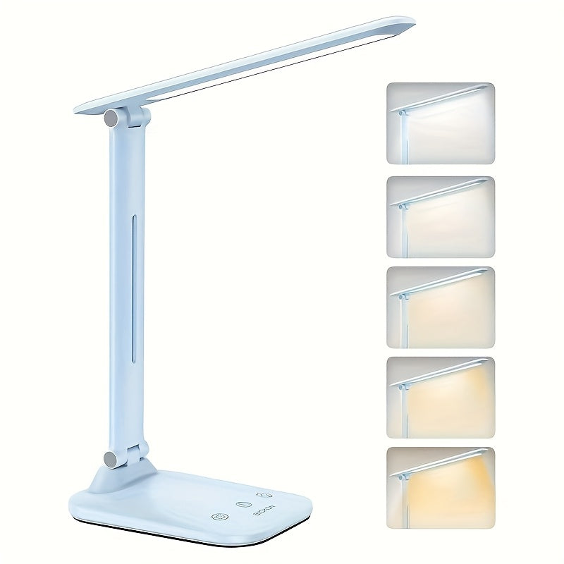 Desk Lamp with LED Temperature Modes Touch Dimmer for home offices - Blue option