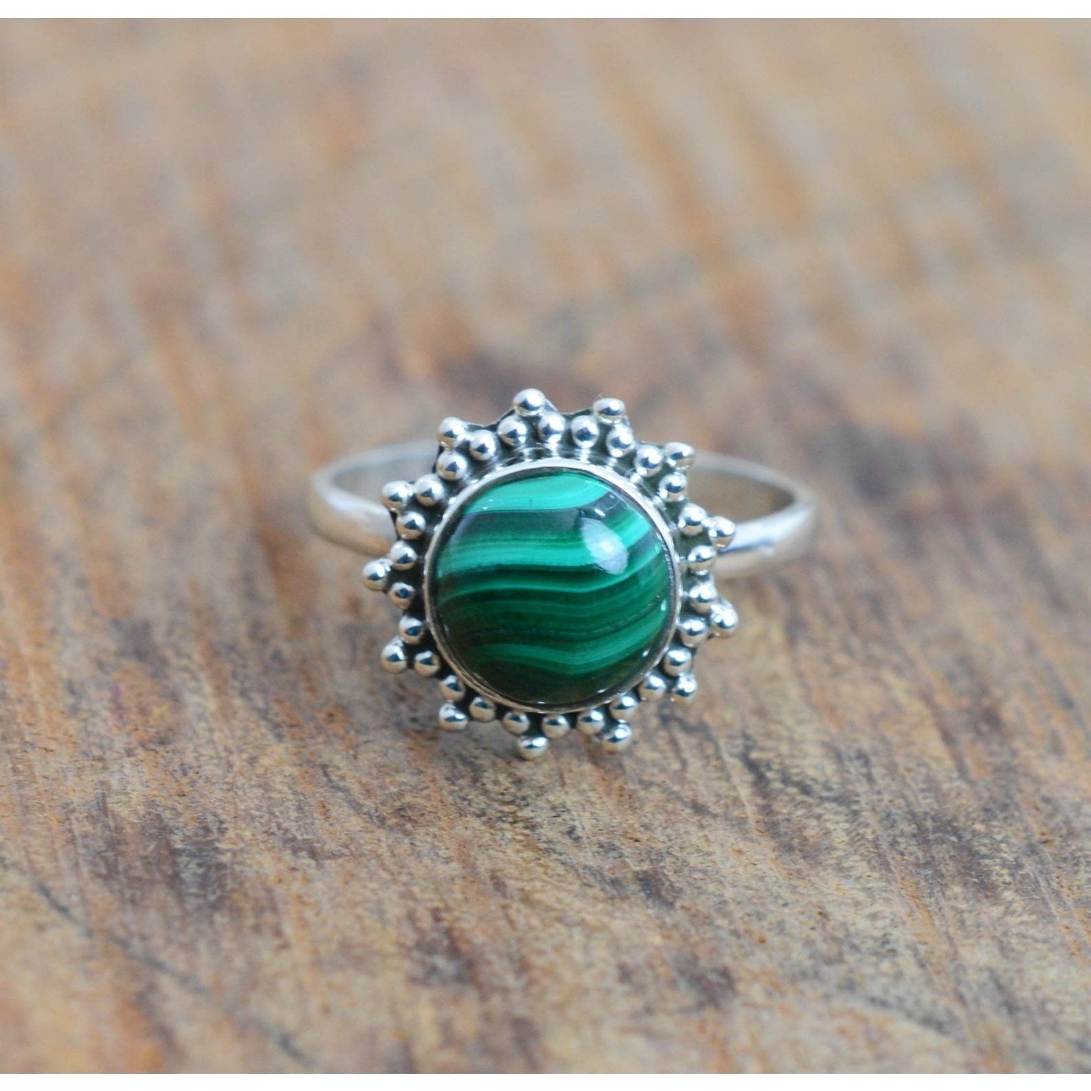 Ring Sterling Silver Gemstone Flower for layering and statement styling